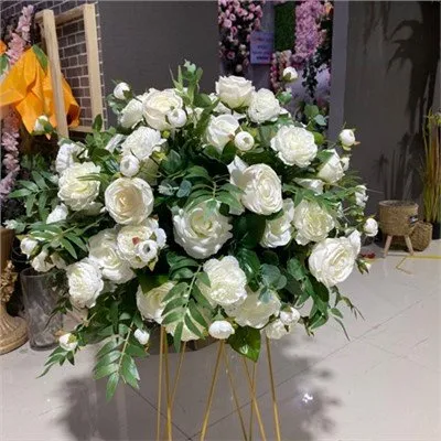 Žalios ir baltos gėlių centrinės detalės