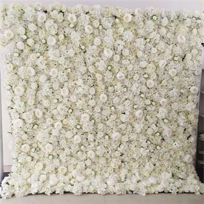 Baltų gėlių fono vestuvės