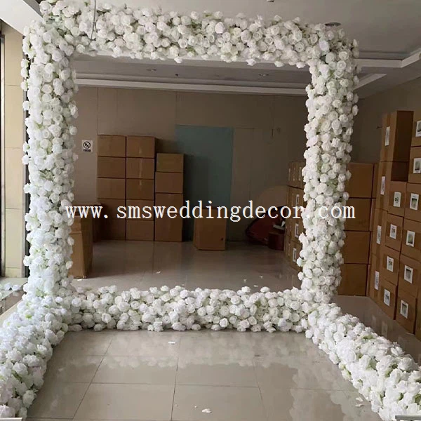 wedding arch with fake flowers