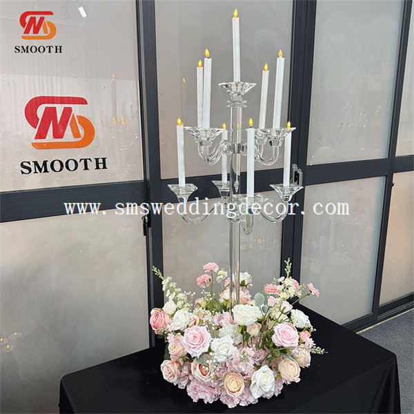 glass candelabra centerpieces